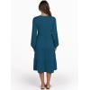 imageANRABESS Long Sleeve Midi Dresses for Women V Neck 2025 Fall Fashion Casual Loose Fit Flowy Swing Tiered Vacation Boho DressTeal Blue