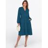 imageANRABESS Long Sleeve Midi Dresses for Women V Neck 2025 Fall Fashion Casual Loose Fit Flowy Swing Tiered Vacation Boho DressTeal Blue