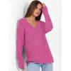 imageANRABESS Long Sleeve Shirts for Women V Neck Casual Fall Tops Loose Fit Lightweight Sweaters Tunic Fashion 2025 ClothesHot Pink