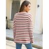 imageANRABESS Long Sleeve Shirts for Women V Neck Casual Fall Tops Loose Fit Lightweight Sweaters Tunic Fashion 2025 ClothesStriped Rust