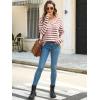 imageANRABESS Long Sleeve Shirts for Women V Neck Casual Fall Tops Loose Fit Lightweight Sweaters Tunic Fashion 2025 ClothesStriped Rust