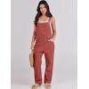 imageANRABESS Overalls for Women Loose Fit Denim Overalls Adjustable Strap Jean Jumpsuit Bib Romper 2025 Fall Casual Work OutfitsRust Red