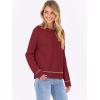 imageANRABESS Sweaters for Women Long Sleeve Cropped Lightweight 2025 Fall Fashion Knit Crewneck Pullover Top Soft Trendy OutfitsRed