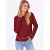 imageANRABESS Sweaters for Women Long Sleeve Cropped Lightweight 2025 Fall Fashion Knit Crewneck Pullover Top Soft Trendy OutfitsRed