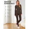 imageANRABESS Thermal Underwear for Women Long Johns Fleece Lined Base Layer Pajama Set Cold Weather Top Bottom Winter ClothingDark Brown