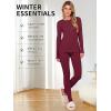 imageANRABESS Thermal Underwear for Women Long Johns Fleece Lined Base Layer Pajama Set Cold Weather Top Bottom Winter ClothingDark Red