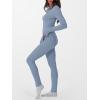 imageANRABESS Thermal Underwear for Women Long Johns Fleece Lined Base Layer Pajama Set Cold Weather Top Bottom Winter ClothingDusty Blue