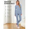 imageANRABESS Thermal Underwear for Women Long Johns Fleece Lined Base Layer Pajama Set Cold Weather Top Bottom Winter ClothingDusty Blue