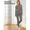 imageANRABESS Thermal Underwear for Women Long Johns Fleece Lined Base Layer Pajama Set Cold Weather Top Bottom Winter ClothingOlive Gray