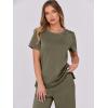 imageANRABESS Women 2 Piece Lounge Sets Summer Travel Sweat Outfits Short Sleeve Wide Leg Casual Matching Tracksuits ClothesArmy Green