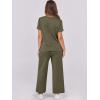 imageANRABESS Women 2 Piece Lounge Sets Summer Travel Sweat Outfits Short Sleeve Wide Leg Casual Matching Tracksuits ClothesArmy Green