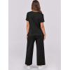 imageANRABESS Women 2 Piece Lounge Sets Summer Travel Sweat Outfits Short Sleeve Wide Leg Casual Matching Tracksuits ClothesBlack