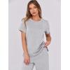 imageANRABESS Women 2 Piece Lounge Sets Summer Travel Sweat Outfits Short Sleeve Wide Leg Casual Matching Tracksuits ClothesLight Grey