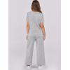 imageANRABESS Women 2 Piece Lounge Sets Summer Travel Sweat Outfits Short Sleeve Wide Leg Casual Matching Tracksuits ClothesLight Grey