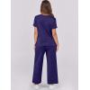 imageANRABESS Women 2 Piece Lounge Sets Summer Travel Sweat Outfits Short Sleeve Wide Leg Casual Matching Tracksuits ClothesNavy Blue