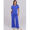 imageANRABESS Women 2 Piece Lounge Sets Summer Travel Sweat Outfits Short Sleeve Wide Leg Casual Matching Tracksuits ClothesRoyal Blue