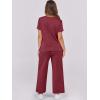 imageANRABESS Women 2 Piece Lounge Sets Summer Travel Sweat Outfits Short Sleeve Wide Leg Casual Matching Tracksuits ClothesWine Red