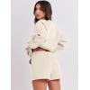 imageANRABESS Women 2 Piece Outfits Sweat Shorts Sets 2025 Oversized Casual Lounge Matching Set Sweatsuit Tracksuit Fall ClothesBeige