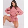 imageANRABESS Women 2 Piece Outfits Sweat Shorts Sets 2025 Oversized Casual Lounge Matching Set Sweatsuit Tracksuit Fall ClothesDark Pink