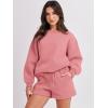 imageANRABESS Women 2 Piece Outfits Sweat Shorts Sets 2025 Oversized Casual Lounge Matching Set Sweatsuit Tracksuit Fall ClothesDark Pink