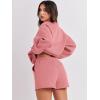 imageANRABESS Women 2 Piece Outfits Sweat Shorts Sets 2025 Oversized Casual Lounge Matching Set Sweatsuit Tracksuit Fall ClothesDark Pink