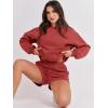 imageANRABESS Women 2 Piece Outfits Sweat Shorts Sets 2025 Oversized Casual Lounge Matching Set Sweatsuit Tracksuit Fall ClothesRust Red