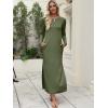 imageANRABESS Women Long Sleeve Dresses 2025 Fall Casual Crewneck Loose Fit Split Flowy WrinkleFree Travel Vacation Maxi DressArmy Green