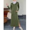 imageANRABESS Women Long Sleeve Dresses 2025 Fall Casual Crewneck Loose Fit Split Flowy WrinkleFree Travel Vacation Maxi DressArmy Green