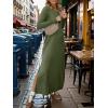 imageANRABESS Women Long Sleeve Dresses 2025 Fall Casual Crewneck Loose Fit Split Flowy WrinkleFree Travel Vacation Maxi DressArmy Green