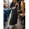 imageANRABESS Women Long Sleeve Dresses 2025 Fall Casual Crewneck Loose Fit Split Flowy WrinkleFree Travel Vacation Maxi DressBlack