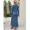imageANRABESS Women Long Sleeve Dresses 2025 Fall Casual Crewneck Loose Fit Split Flowy WrinkleFree Travel Vacation Maxi DressDeep Blue