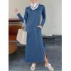 imageANRABESS Women Long Sleeve Dresses 2025 Fall Casual Crewneck Loose Fit Split Flowy WrinkleFree Travel Vacation Maxi DressDeep Blue