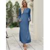 imageANRABESS Women Long Sleeve Dresses 2025 Fall Casual Crewneck Loose Fit Split Flowy WrinkleFree Travel Vacation Maxi DressDeep Blue
