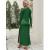 imageANRABESS Women Long Sleeve Dresses 2025 Fall Casual Crewneck Loose Fit Split Flowy WrinkleFree Travel Vacation Maxi DressForest Green