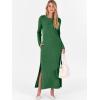 imageANRABESS Women Long Sleeve Dresses 2025 Fall Casual Crewneck Loose Fit Split Flowy WrinkleFree Travel Vacation Maxi DressForest Green