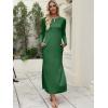 imageANRABESS Women Long Sleeve Dresses 2025 Fall Casual Crewneck Loose Fit Split Flowy WrinkleFree Travel Vacation Maxi DressForest Green