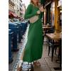 imageANRABESS Women Long Sleeve Dresses 2025 Fall Casual Crewneck Loose Fit Split Flowy WrinkleFree Travel Vacation Maxi DressForest Green