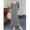 imageANRABESS Women Long Sleeve Dresses 2025 Fall Casual Crewneck Loose Fit Split Flowy WrinkleFree Travel Vacation Maxi DressGrey