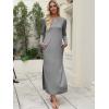 imageANRABESS Women Long Sleeve Dresses 2025 Fall Casual Crewneck Loose Fit Split Flowy WrinkleFree Travel Vacation Maxi DressGrey