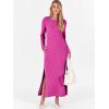 imageANRABESS Women Long Sleeve Dresses 2025 Fall Casual Crewneck Loose Fit Split Flowy WrinkleFree Travel Vacation Maxi DressHot Pink