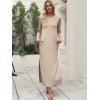 imageANRABESS Women Long Sleeve Dresses 2025 Fall Casual Crewneck Loose Fit Split Flowy WrinkleFree Travel Vacation Maxi DressKhaki