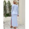 imageANRABESS Women Long Sleeve Dresses 2025 Fall Casual Crewneck Loose Fit Split Flowy WrinkleFree Travel Vacation Maxi DressLight Blue