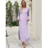 imageANRABESS Women Long Sleeve Dresses 2025 Fall Casual Crewneck Loose Fit Split Flowy WrinkleFree Travel Vacation Maxi DressLight Purple