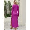 imageANRABESS Women Long Sleeve Dresses 2025 Fall Casual Crewneck Loose Fit Split Flowy WrinkleFree Travel Vacation Maxi DressPurple Red