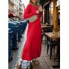 imageANRABESS Women Long Sleeve Dresses 2025 Fall Casual Crewneck Loose Fit Split Flowy WrinkleFree Travel Vacation Maxi DressRed