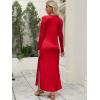 imageANRABESS Women Long Sleeve Dresses 2025 Fall Casual Crewneck Loose Fit Split Flowy WrinkleFree Travel Vacation Maxi DressRed