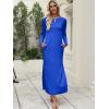 imageANRABESS Women Long Sleeve Dresses 2025 Fall Casual Crewneck Loose Fit Split Flowy WrinkleFree Travel Vacation Maxi DressRoyal Blue