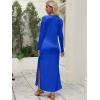 imageANRABESS Women Long Sleeve Dresses 2025 Fall Casual Crewneck Loose Fit Split Flowy WrinkleFree Travel Vacation Maxi DressRoyal Blue