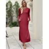imageANRABESS Women Long Sleeve Dresses 2025 Fall Casual Crewneck Loose Fit Split Flowy WrinkleFree Travel Vacation Maxi DressWine Red