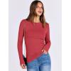 imageANRABESS Women Long Sleeve Shirts Rib Knit Slim Fit Tops Basic Tee 2025 Fall Outfits Casual TShirt Underscrubs Layer ClothesRed